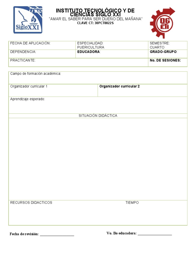 Formato de Planeacion Preescolar | PDF