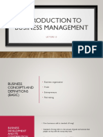 L 1.0 Introduction To Business Management