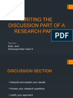 Writing The Discussion Part of A Research Paper