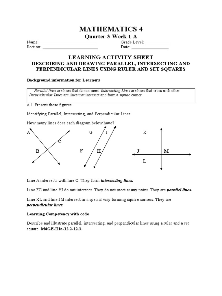 Grade 4 Geometry: Lines and Angles | PDF | Rectangle | Triangle