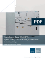 Switchgear Type SIMOSEC, Up To 24 KV, Air-Insulated, Extendable