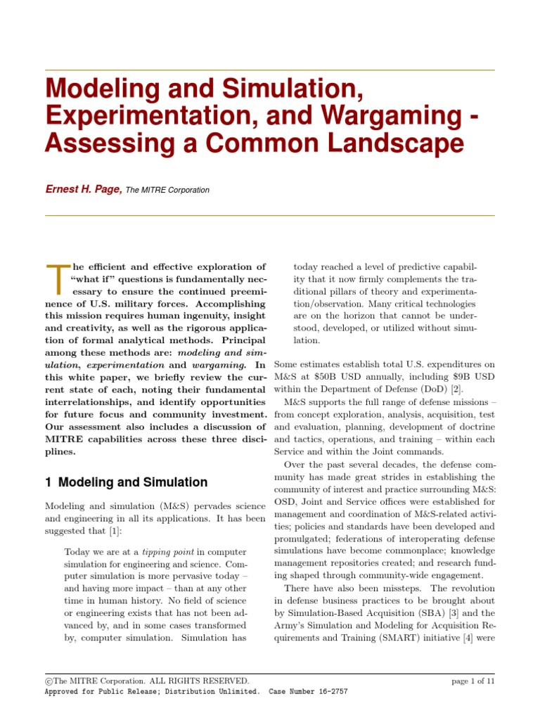 Future of Military Modeling & Simulation | PDF | Simulation | Experiment