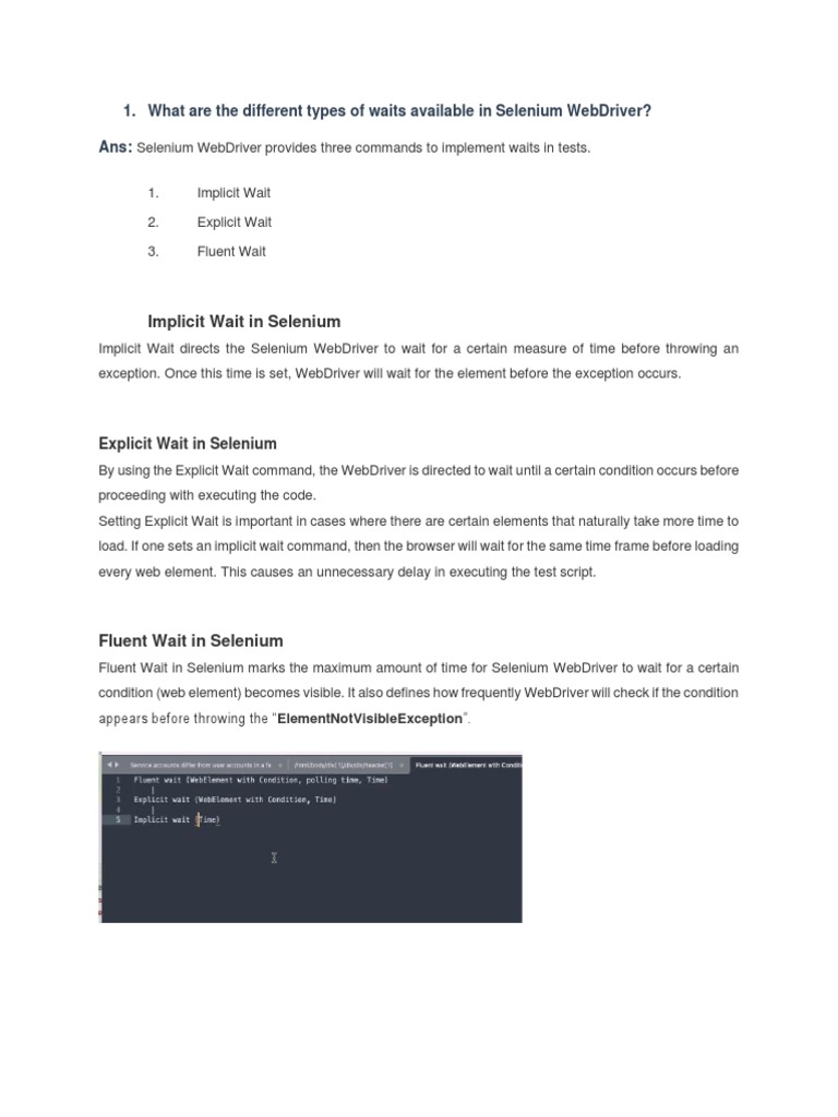 Implicit Wait in Selenium: 1. What Are The Different Types of Waits ...