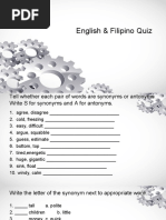 English & Filipino Quiz