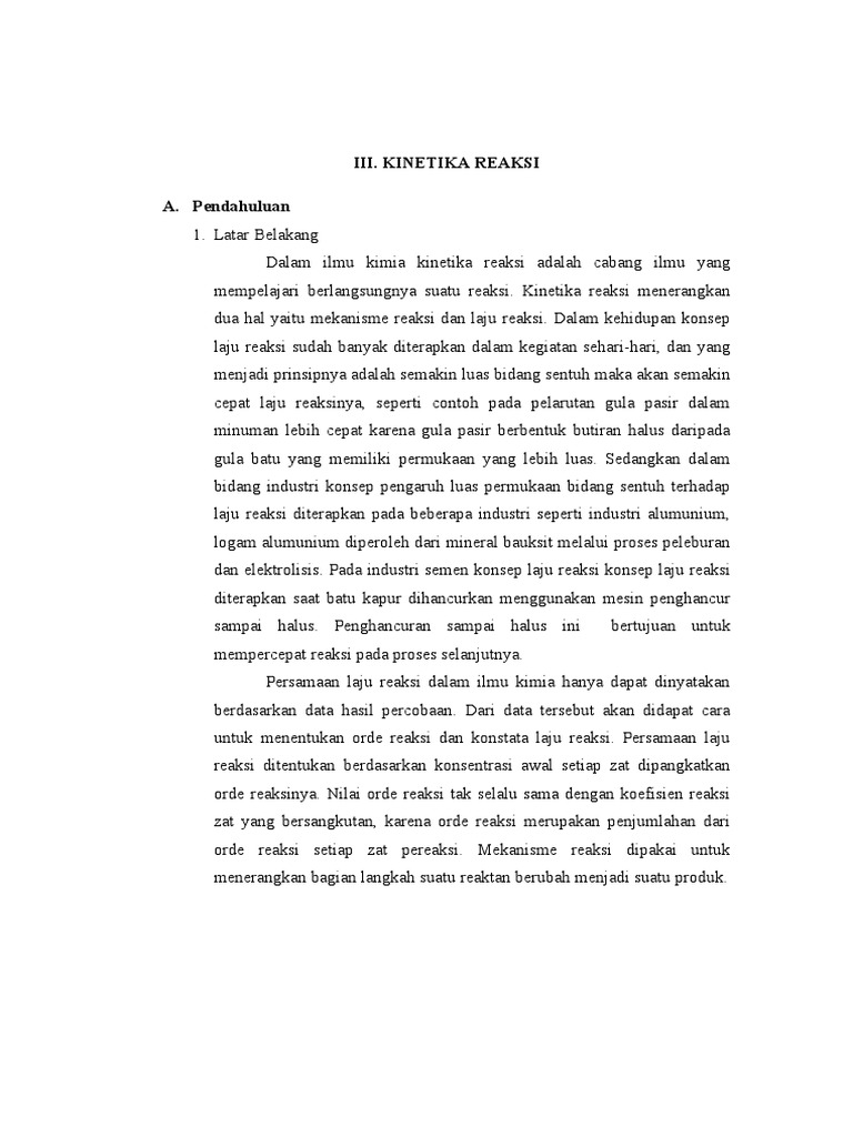 Kinetika Reaksi | PDF