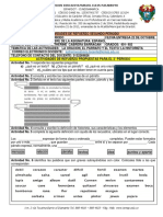 Refuerzo Del Segundo Periodo ESPAÑOL GRADOS 401 402