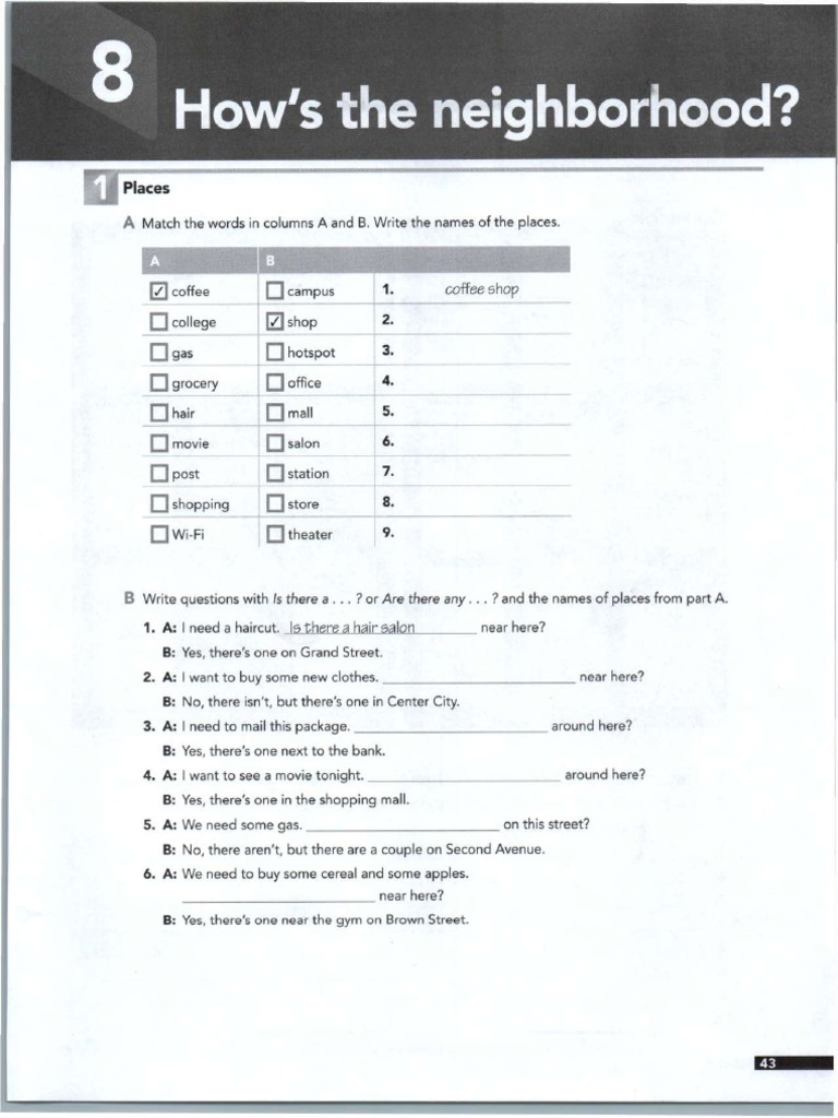 Neighborhood Places and Questions Guide | PDF