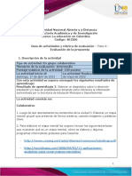 Guía de Actividades y Rúbrica de Evaluación - Unidad 3 - Paso 4 - Realizar Evaluación de La Propuesta