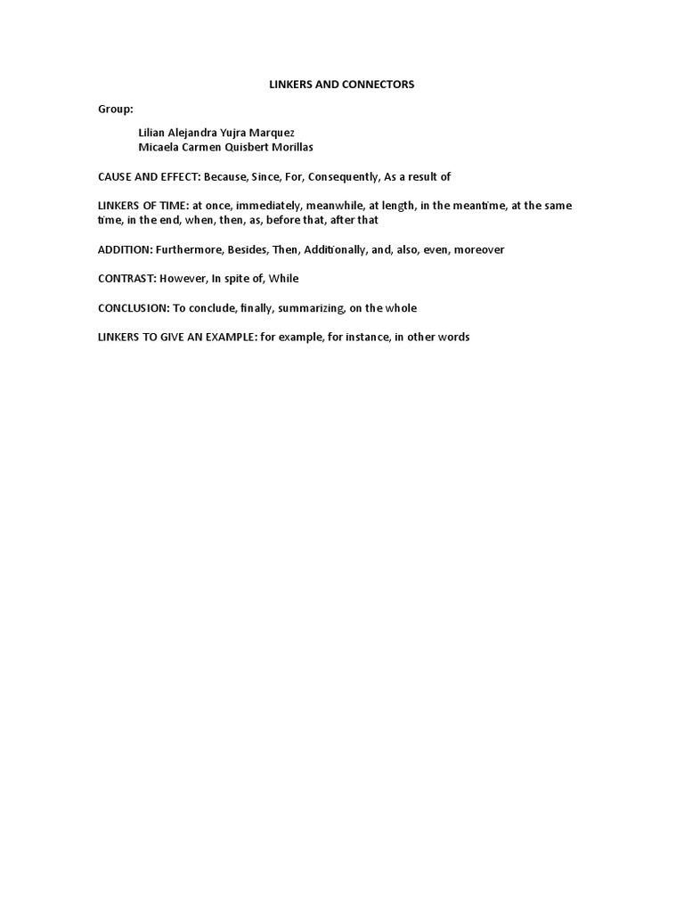 Linkers and Connectors | PDF