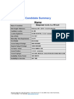 CV Cover Sheet