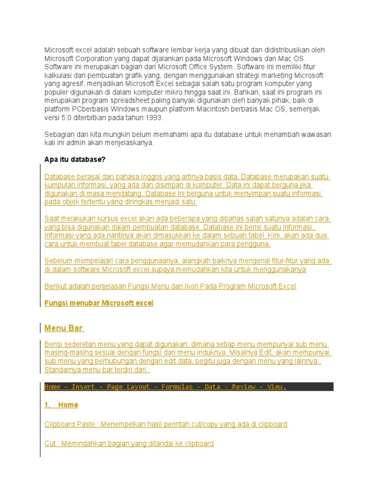 Cara membuat database di excel pdf