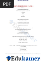 Computer Studies Paper 1: Answer All Questions in This Section