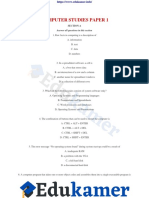 Computer Studies Paper 1: Answer All Questions in This Section