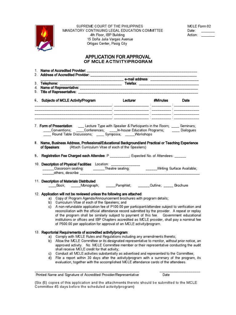 MCLE Form No. 02 PDF Government Justice
