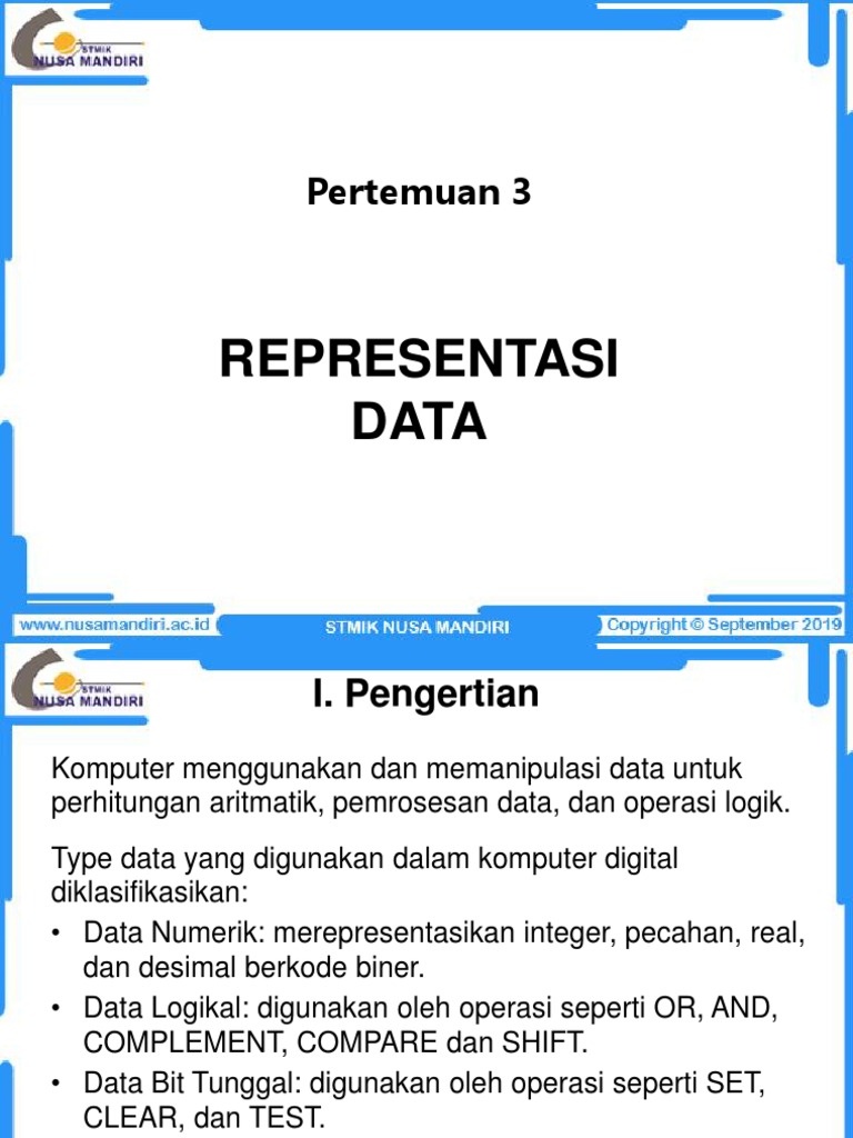 Representasi Data: Pertemuan 3 | PDF