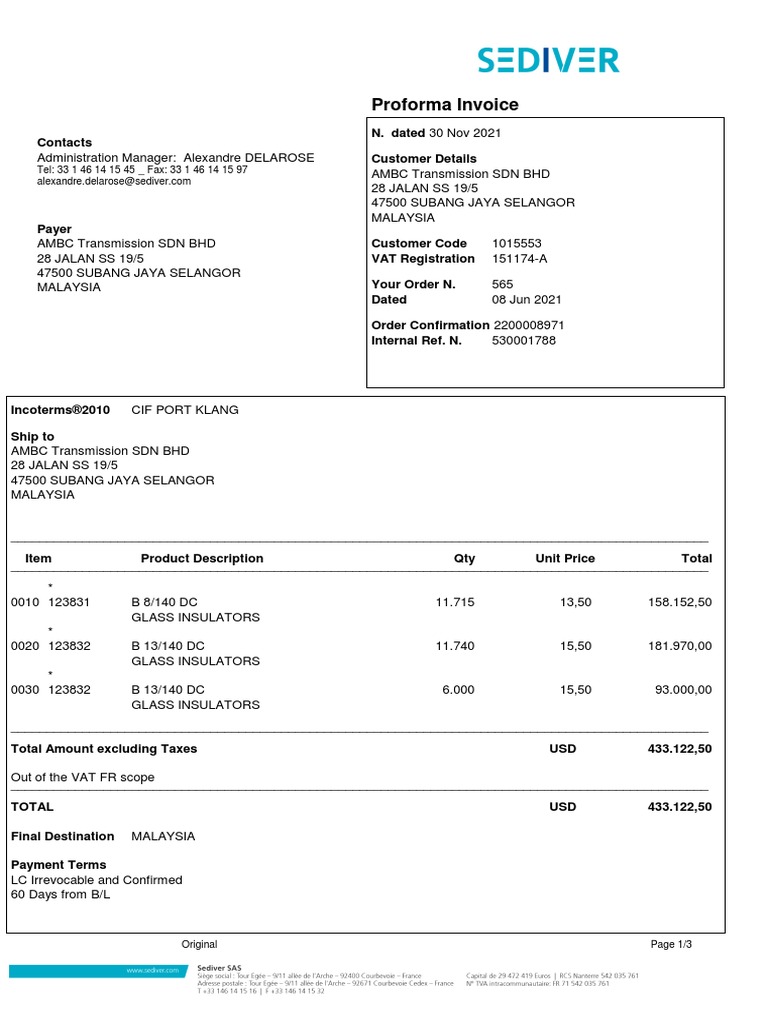 PI Insulator | PDF | Value Added Tax | Invoice