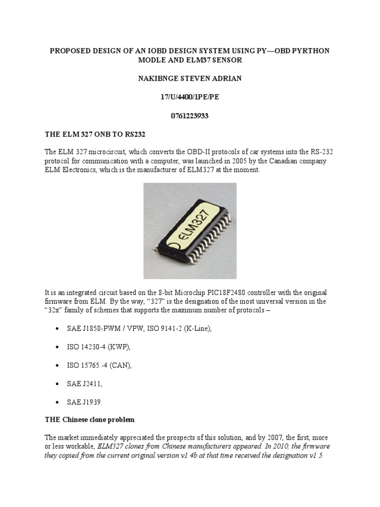 IOBD System Design with Python-OBD | PDF | Throttle | Bluetooth