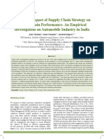 Impact of Supply Chain Strategy on Automotive Industry Performance