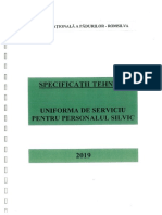 Specificații Tehnice Uniforme de Serviciu Pentru Personalul Silvic Din Cadrul Regiei Naționale a Pădurilor Romsilva 2019