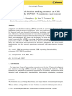 Judgment and Decision Making Research On CSR Reporting in The COVID 19 Pandemic Environment