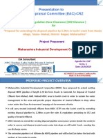 CRZ Clearance Presentation for Proposed 2.2Km Effluent Disposal Pipeline Extension