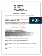 TERM-II (2021-22) Class:-Xii SUBJECT: - C S (083) Practical File Program