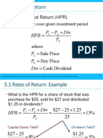 5.1 Rates of Return: Holding-Period Return (HPR)