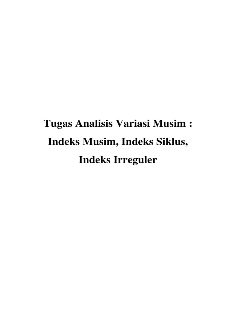 Indeks Musim dan Siklus Rata-rata Bergerak | PDF