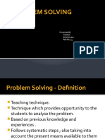 PROBLEM SOLVING - Learning and Teaching