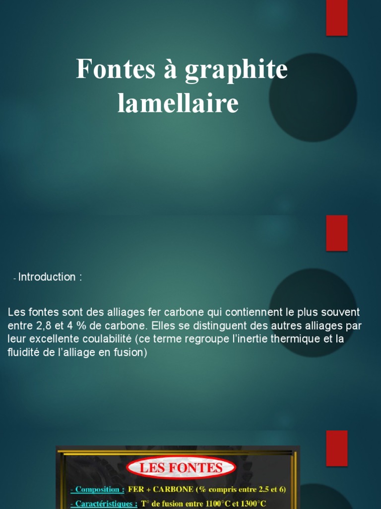 Propriétés des fontes à graphite lamellaire | PDF | Fonte (métallurgie ...