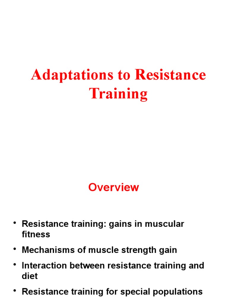 Adaptations To Resistance Training PDF Skeletal Muscle Strength