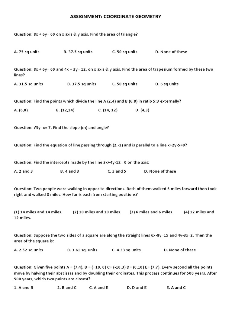 Studybuzz Coordinate Geometry | PDF | Line (Geometry) | Elementary Geometry