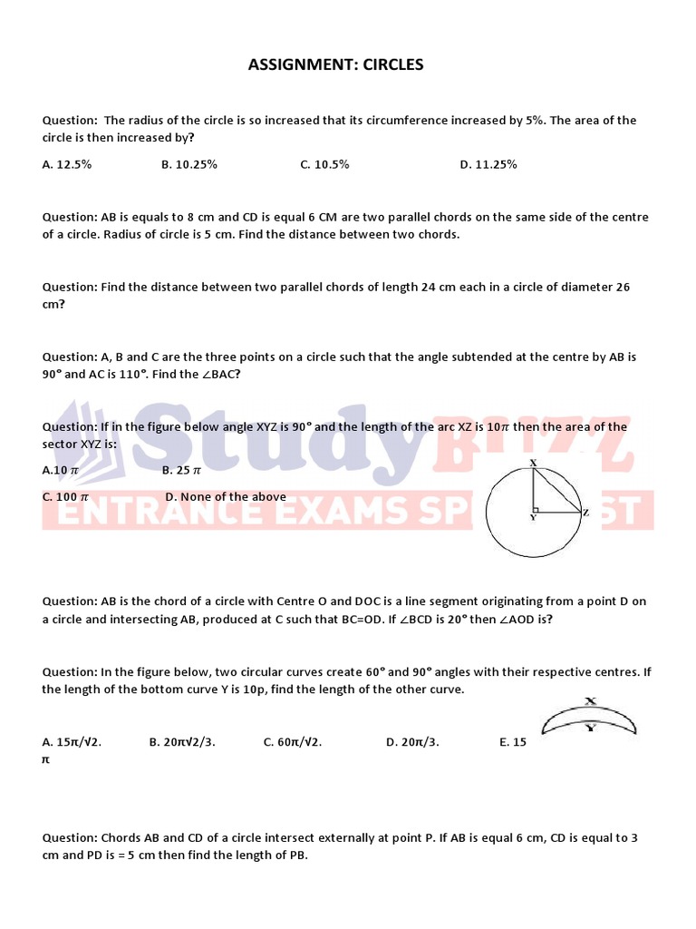 Studybuzz Circle | PDF | Circle | Perpendicular