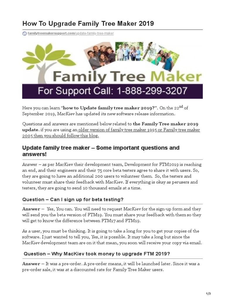 How To Upgrade Family Tree Maker 2019 | PDF | Software Release Life ...