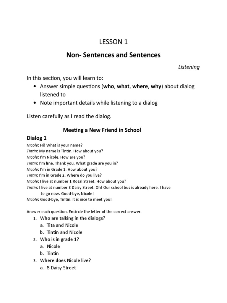 Non-Sentences and Sentences | PDF | Sentence (Linguistics) | Syntax