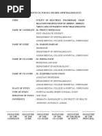 Thesis Protocol For M.S. Degree (Ophthalmology)