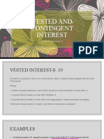 Vested and Contingent Interest