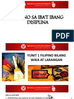 Yunit 1 - Filipino Bilang Wika at Larangan
