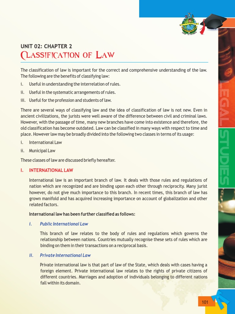 Classification and Types of Law An Overview of the Major Divisions and