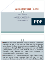 Leveraged Buyout (LBO) : DR S H Uzma Asst. Professor School of Management Asst. Professor Nit Rourkela