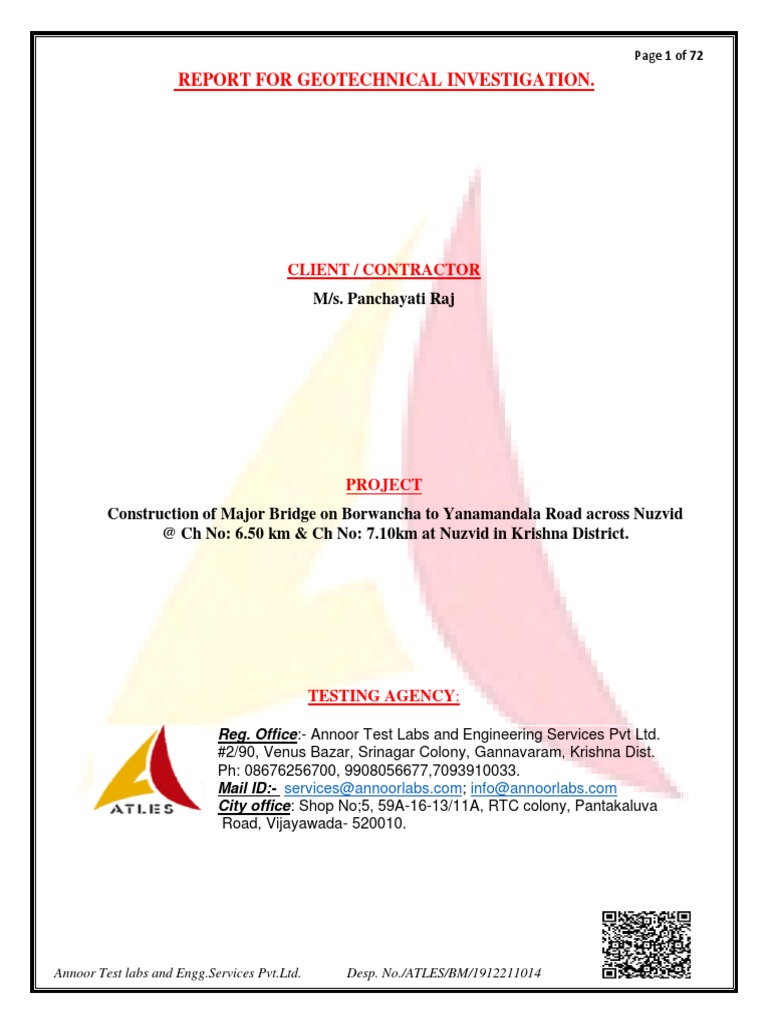 Geotechnical Report for Major Bridge | PDF | Geotechnical Engineering ...