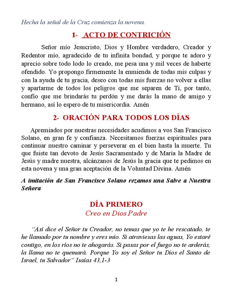 Novena San Francisco SOLANO | PDF | eucaristía | Cristo (título)