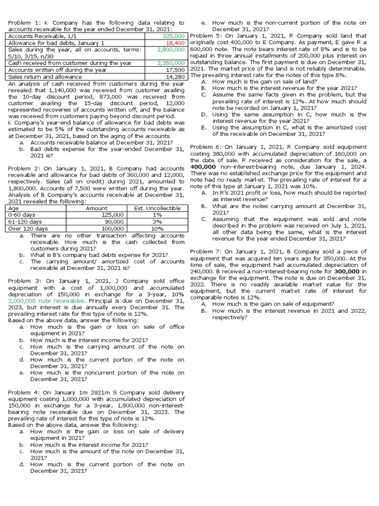 Quiz 4 Receivables PDF Interest Depreciation