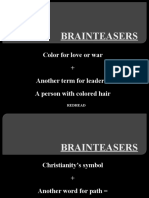 Brainteasers: Color For Love or War + Another Term For Leader A Person With Colored Hair