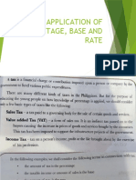 Application of Percentage, Base and Rate