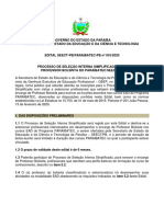 Processo seletivo para professor bolsista do programa Paraibatec