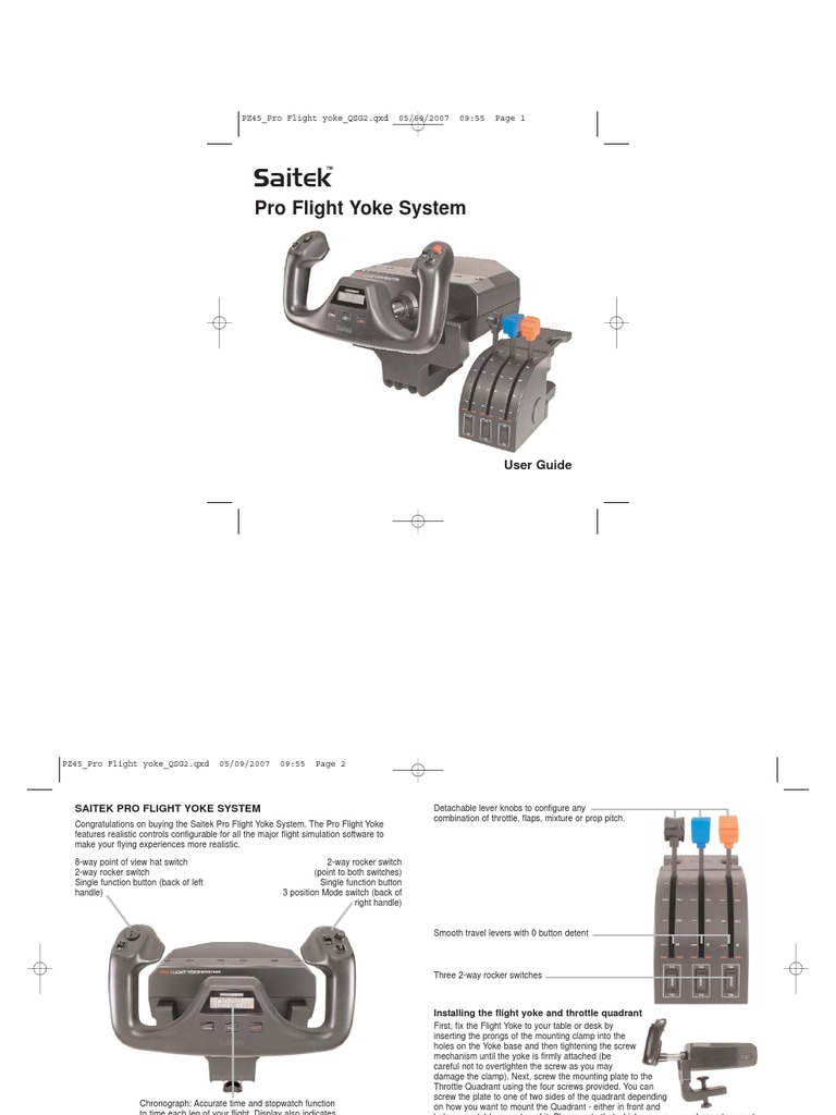 Pro Flight Yoke System_QSG Icon Software Free 30day