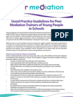 Good Practice Guidelines For Mediation Trainers of Young People in Schools