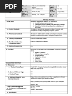 Pivot 4A: School Grade Level Teacher Learning Area Teaching Date Quarter Teaching Time No. of Days