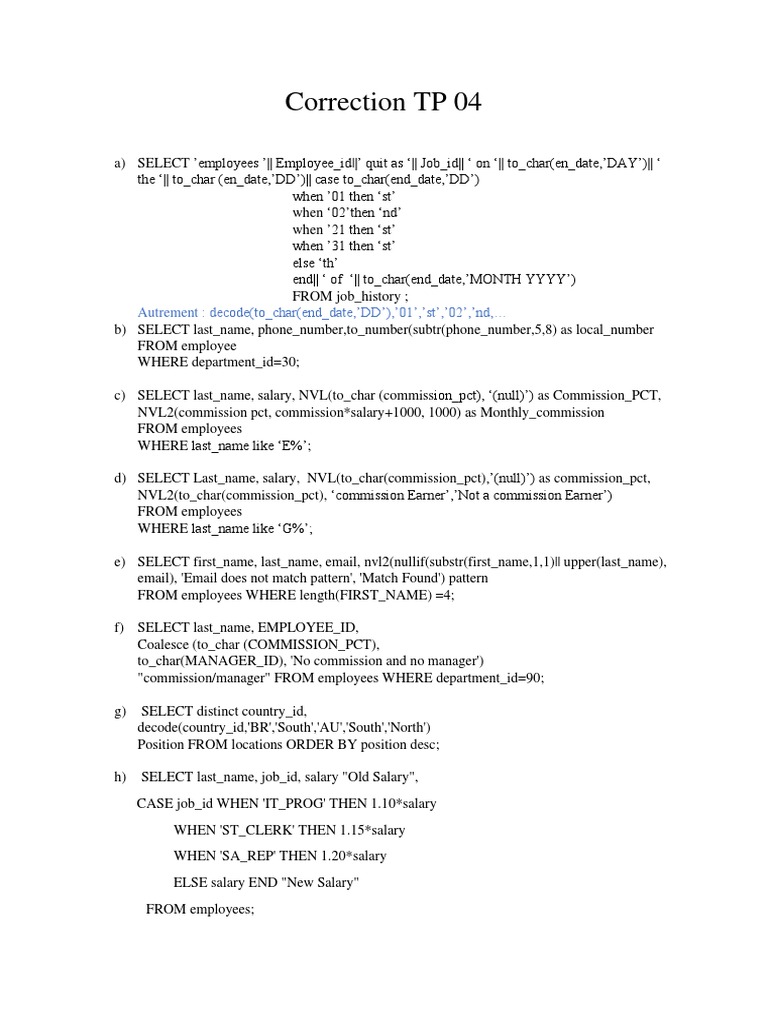 Correction TP 4 | PDF | Teaching Methods & Materials